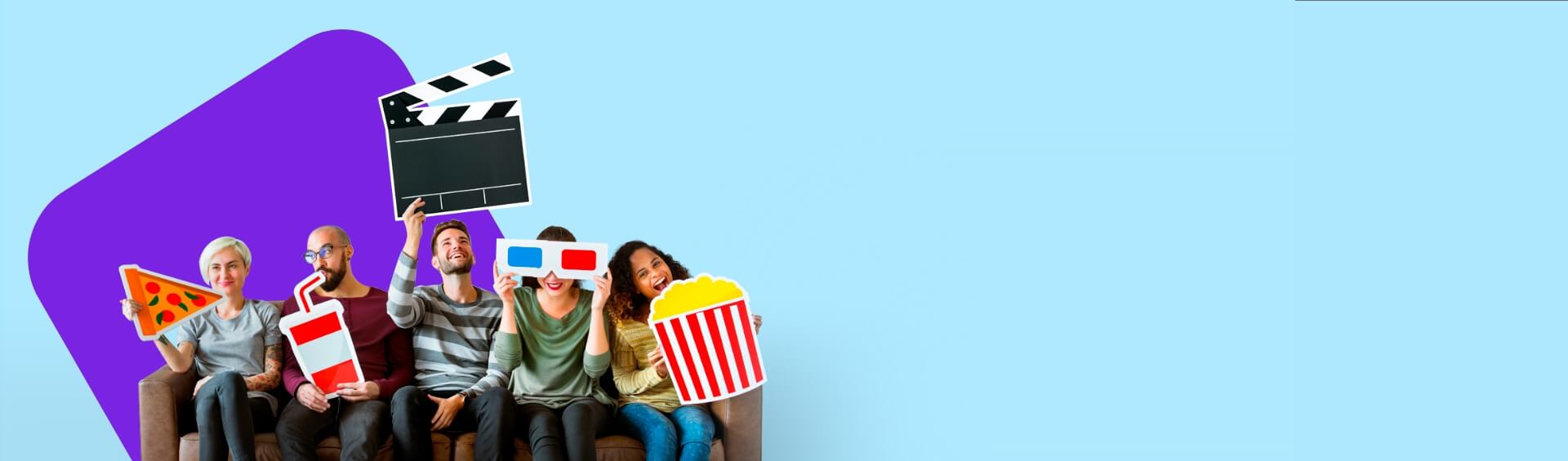 Personas con objetos de cine