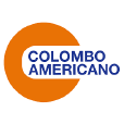 Palabras Colombo Americano al interior de un círculo